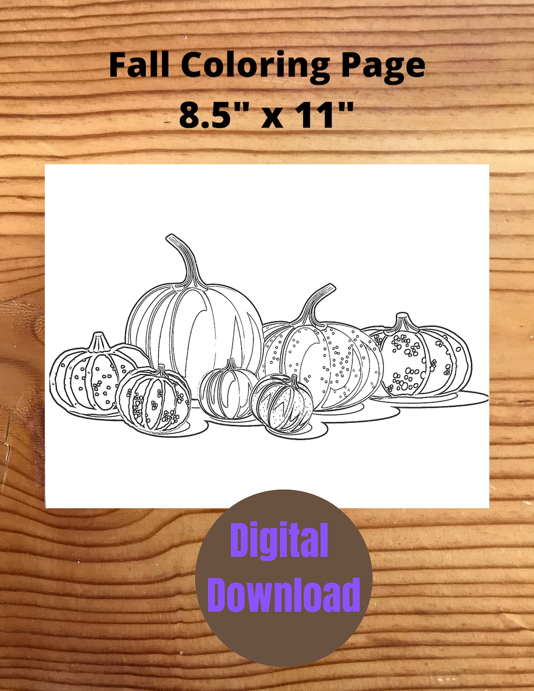 Printable Instant Download Coloring Page, 8.5 X 11 Coloring Page ...