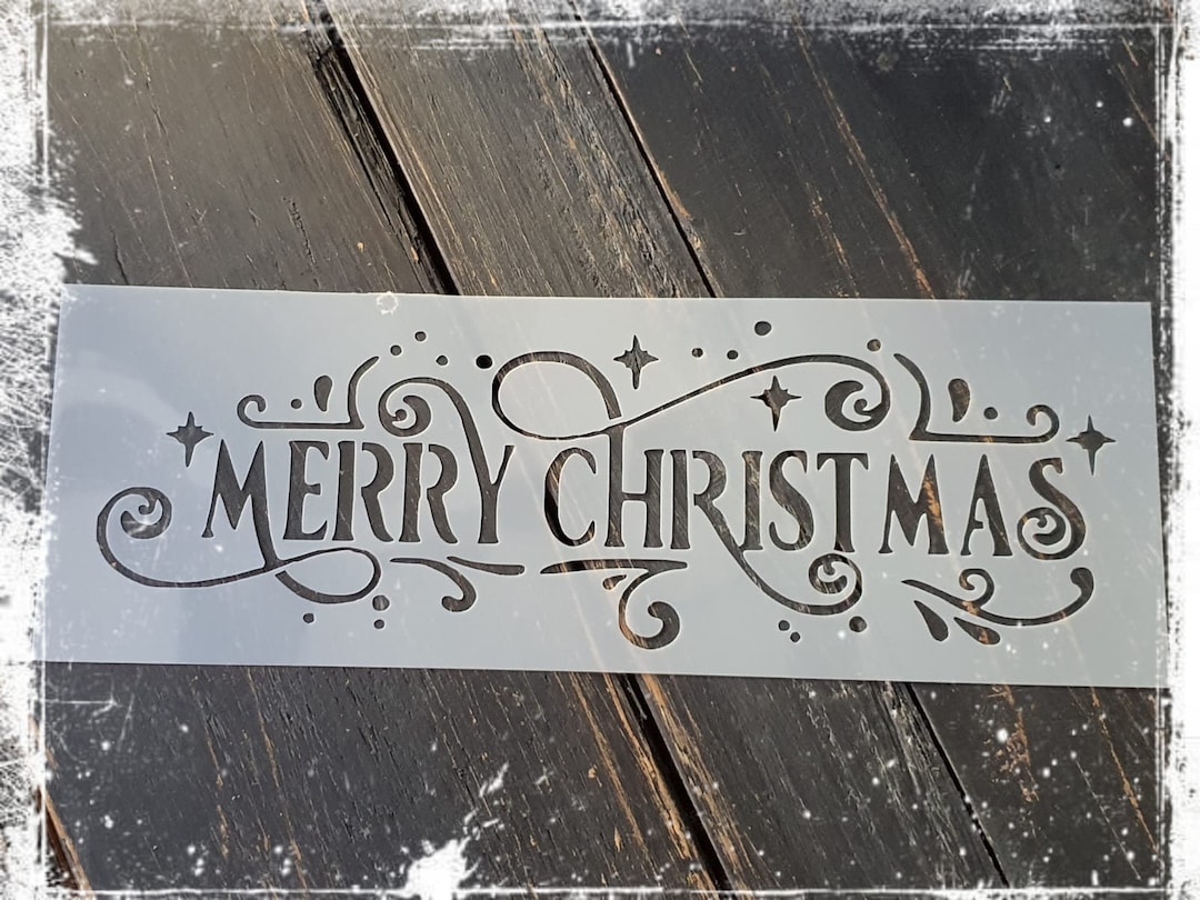  Merry Christmas Schablone - Etsy Österreich Illustration 