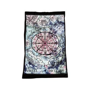 Tie Dye Tapestry Wheel of Fortune Tarocchi Carta 100% Cotone