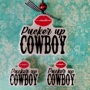 PUCKER UP COWBOY freshie with matching vent clips
