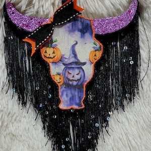 HALLOWEEN BULL SKULL car freshie