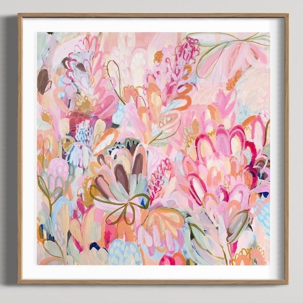 All Of The Flowers - Unframed Print. Australian art, flower painting, print, Australian native flowers, art, Wildflowers, nature, banksia