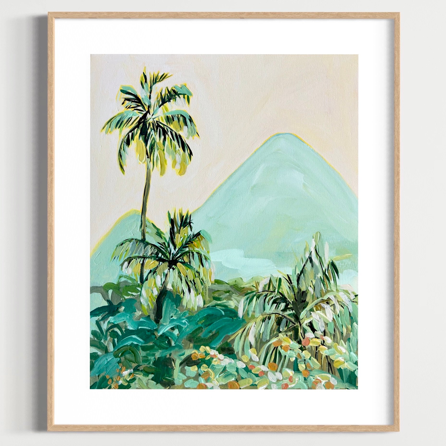 Island Morning - Unframed Print. Tropical, Australian landscape, print, palm trees, Hawaii, sunset, north QLD, jungle.