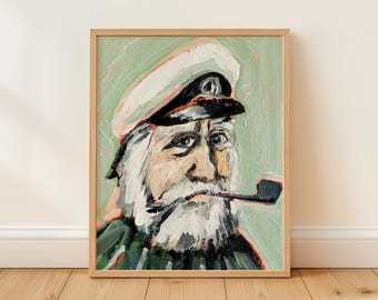 Kapitän Sailor Gemälde Digital Download Nautische Kunstdruck