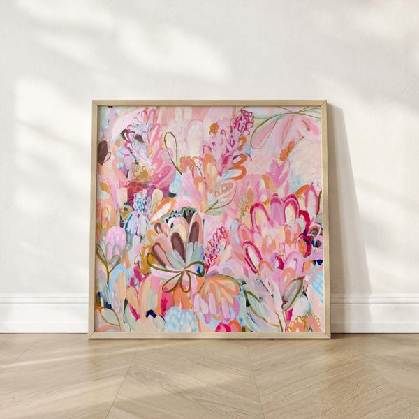 All of the Flowers Print Australian Native Flower Painting, Banksia and Wildflowers