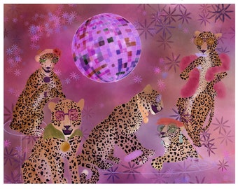 Leoparty- Disco Leopard Illustration