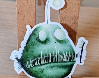 Adesivo Underbite - Illustrazione della rana pescatrice - Vinile / Resistente alle intemperie