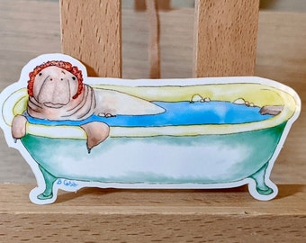 Siren Sticker - Illustrazione lamantino - Vinile/Resistente alle intemperie