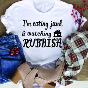 Eating Junk and Watching Rubbish SVG,  PNG Holiday Cut File, Home Alone, mom Christmas, Xmas file