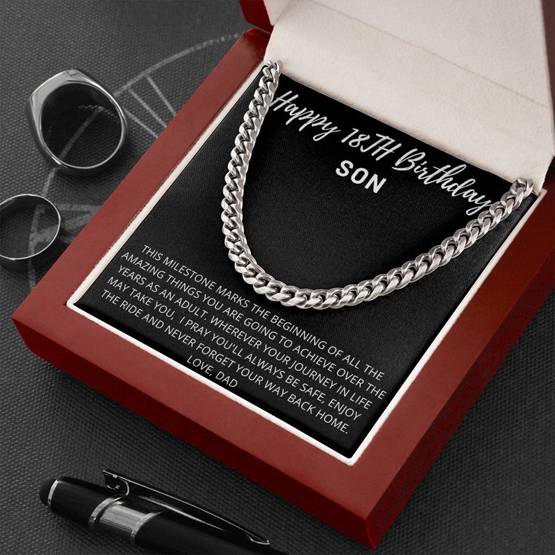 18th Birthday Gift for Son 18th Birthday Boy Necklace 18th
