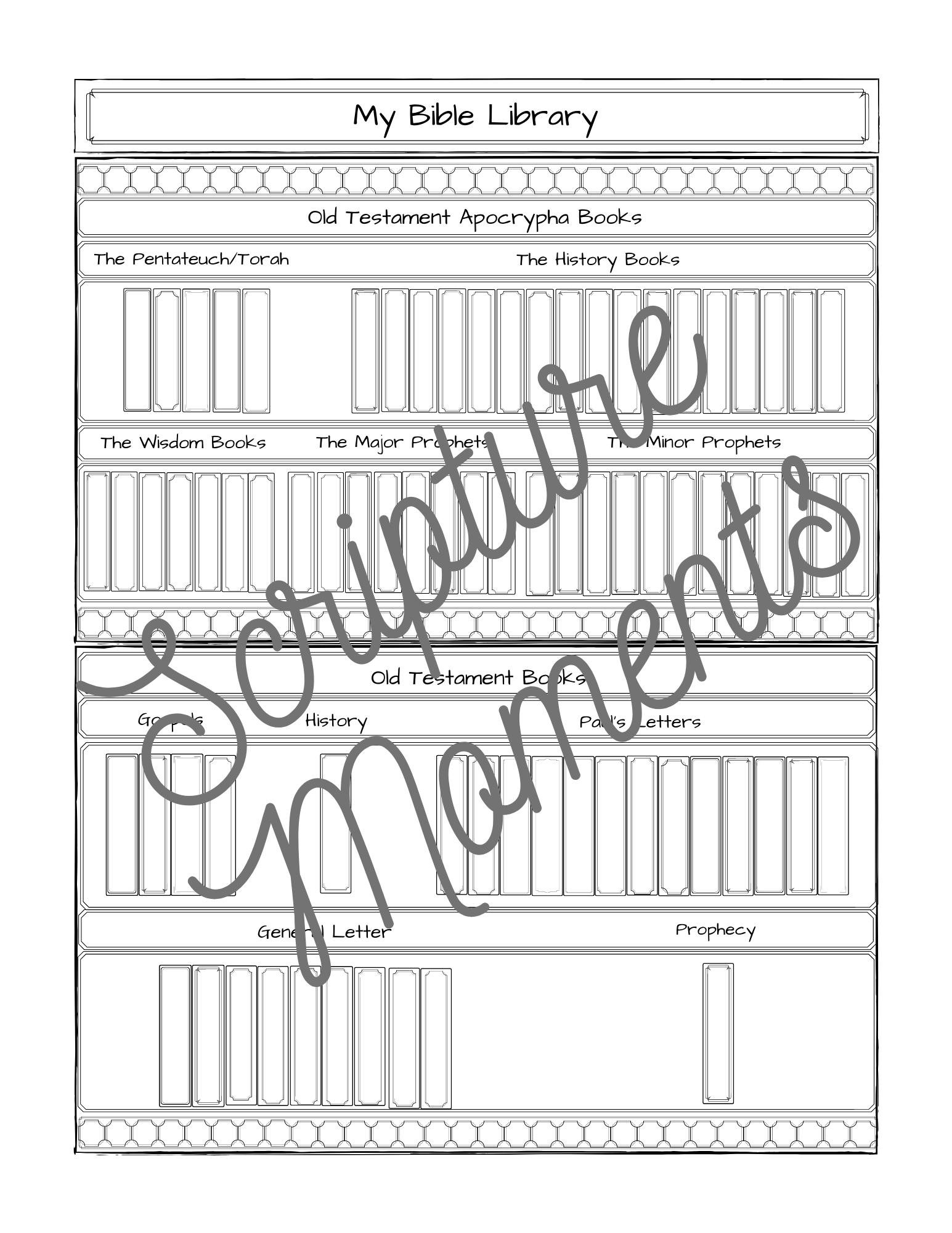 Books of the bible with apocrypha books printable coloring etsy