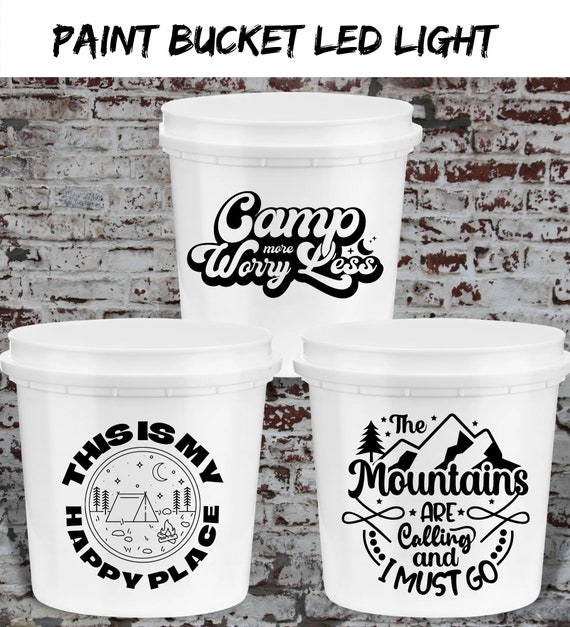 Camping Bucket Light Paint Bucket Glow in the Dark LED Light Bucket Lights  Campsite Decor 