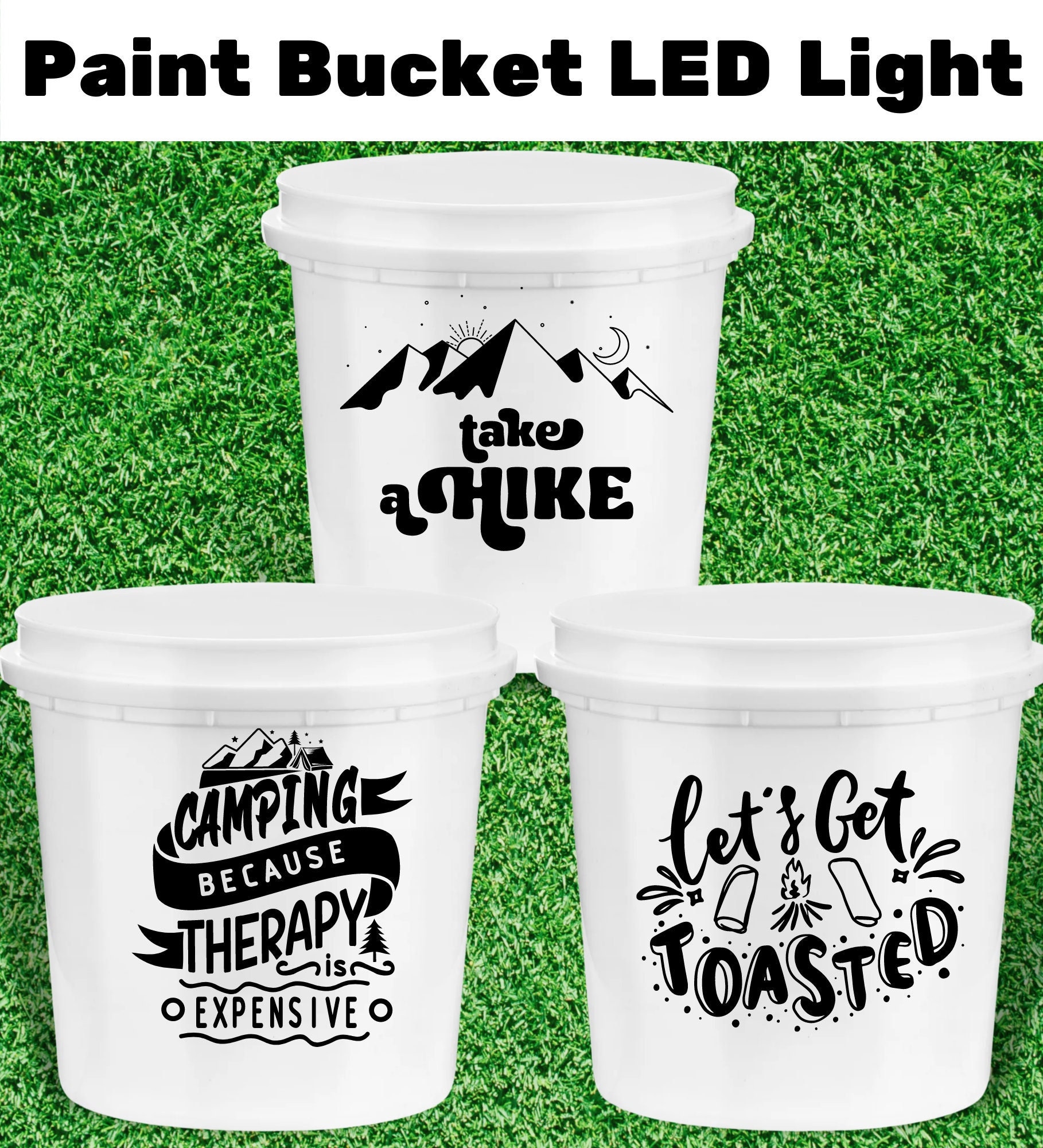 5 Gallon Bucket Camping Light Camping Lantern Light LED Color Changing Light  Camping Gift Personalized 