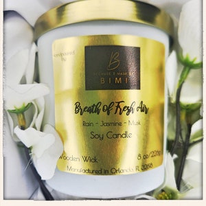 Breath of Fresh Air Soy Candle | Scented Soy Candle | Black Jar Candle | White Jar Candle | Crackle Candle | Eco Soy Wax Candle