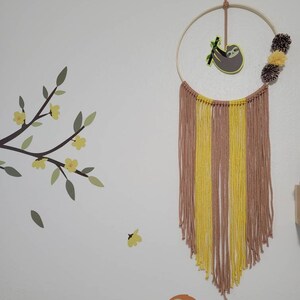 Boho Sloth Macrame Dreamcatcher,  Wall hanging decor