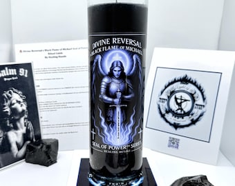 Protection Candle | Black Fixed Glass Candle | Archangel Michael Inspired Spiritual Tool | Handmade Candle