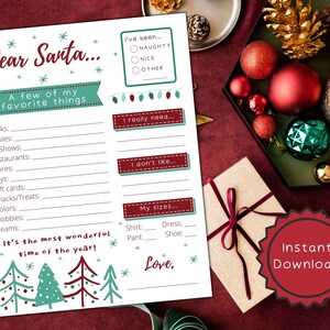 Secret Santa Questionnaire | Christmas Gift Exchange | Letter to Santa | Dear Santa | Christmas Shopping | Favorite Things