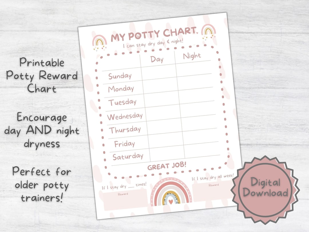 Potty Training Chart Printable Day Night Potty Training Big Kid Potty