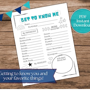 Get to Know Me Survey | Teacher Appreciation | Secret Sister | Birthday Wishlist | Secret Santa | All About Me