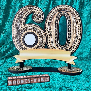 60th Birthday Key With Stand and Personalised With Photo Name and Age ...