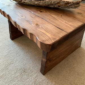 Coffee Table Waney Edge coffee table Live Edge coffee table Solid wood rustic coffee table oak pine walnut colours All sizes
