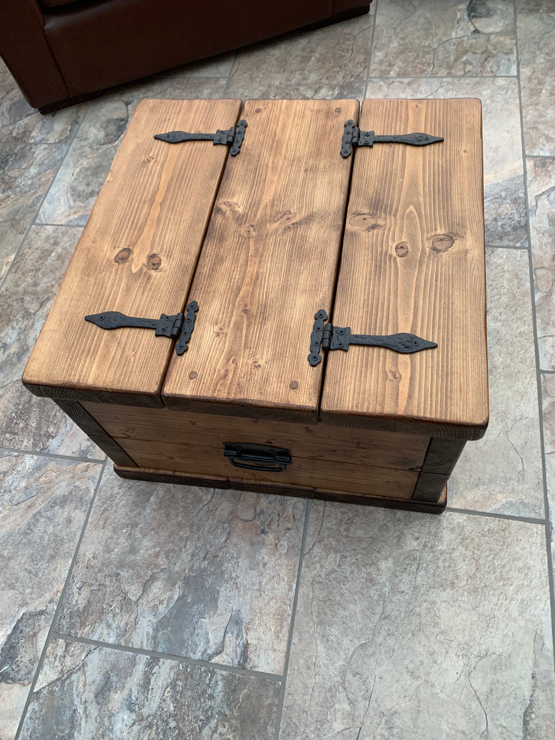 Solid Wood Rustic Coffee Table Storage Trunk Chest Handmade Etsy UK
