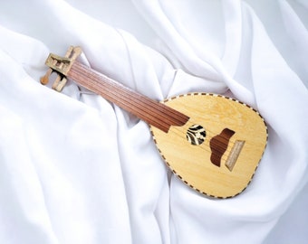 Marokkaans luit oud muziekinstrument met 5 snaren melodieën, handgemaakt muziekinstrument, luitgitaar handgemaakt Arabisch oud, volksinstrument