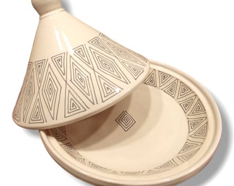 Large Tagine / Ceramic Tagine / Serving Tagine /Moroccan tajine  / Kitchenware Tagine Decorative Tagine pot/ white Tagine
