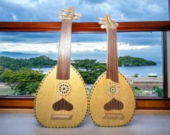 Exquisite Lute Instrument - Authentic Handmade Arabic Oud, 5-String Melodic Lute Guitar, Unique Gift for Music Lovers