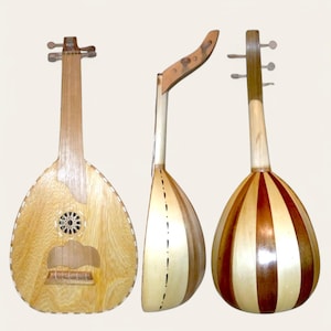 Exquisito instrumento de laúd: auténtico laúd árabe hecho a mano, guitarra melódica de laúd de 5 cuerdas, regalo único para amantes de la música
