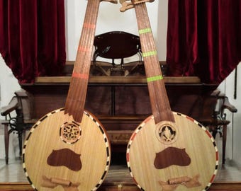 Artisan Lute Instrument - Moroccan Oud with 5 Strings, Handmade Lute Guitar for Folk Enthusiasts, Musician's Gift Idea