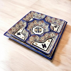 Set of 6 Handcrafted Moroccan Ceramic Serving Dishes: Add Elegance and Artistic Charm to Your Home