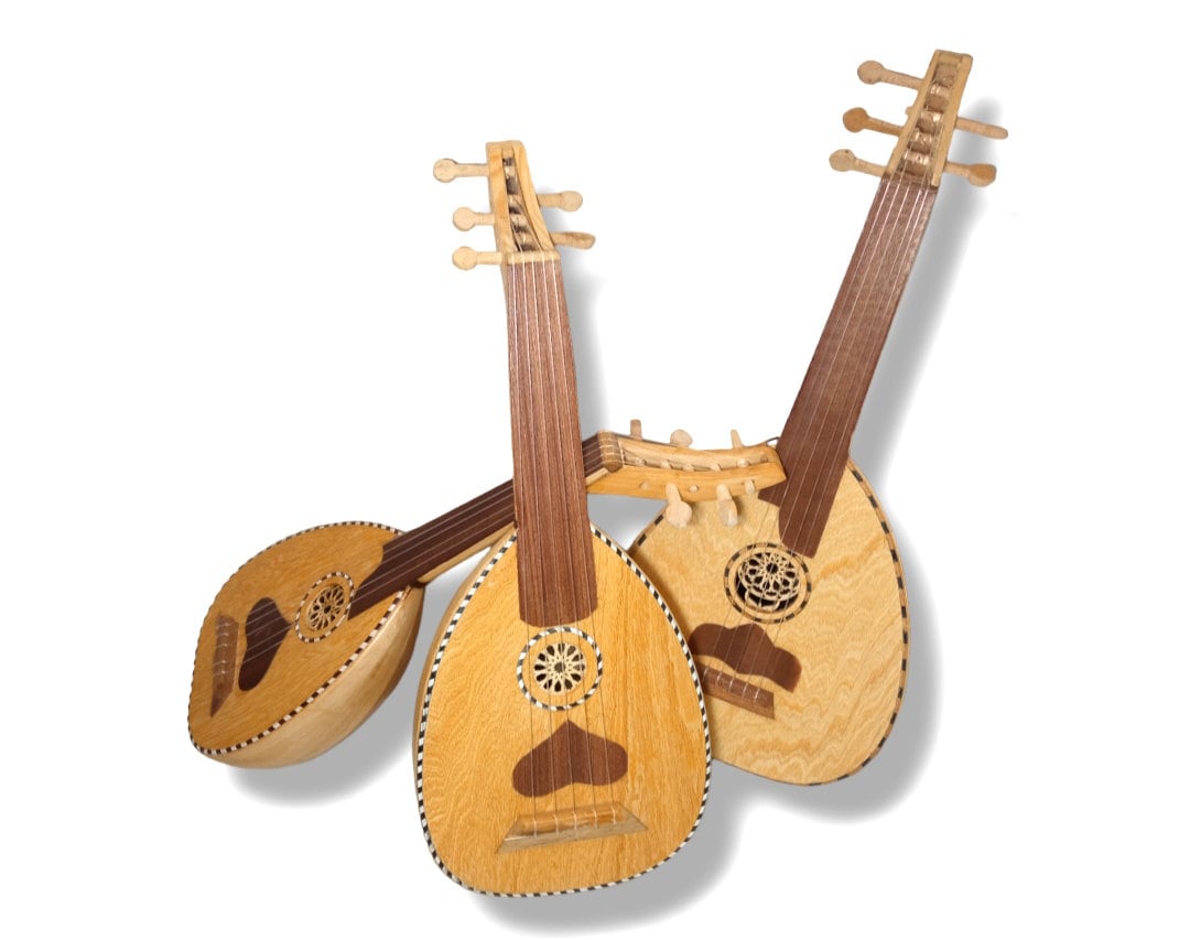Moroccan Lute Oud Music Instrument With 5 Strings Melodies, Handmade