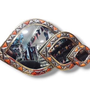 Set of 3 Moroccan Wall Mirrors, Decoration mirrors, Arch Mirror, Art Deco Mirror, Wall Decor, Boho Mirror, Copper Mirror, Eye Mirrors