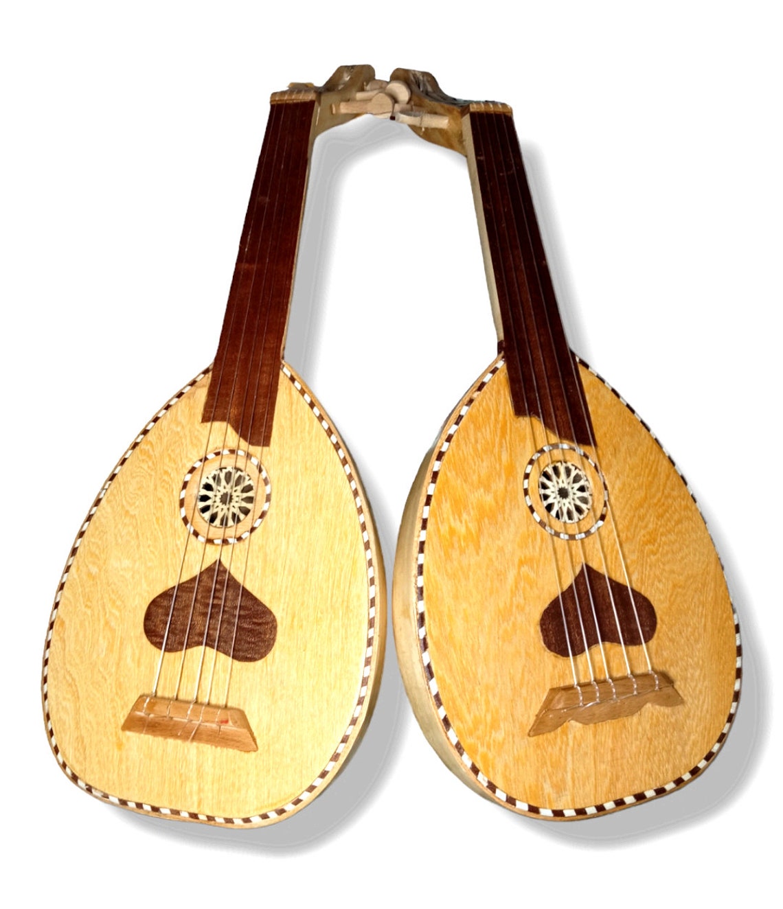 Moroccan Lute Oud Music Instrument With 5 Strings Melodies, Handmade