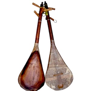 Gran Lutar marroquí Auténtico instrumento de cuerda hecho a mano para entusiastas de la música Rwicha Laúd vintage Laúd espiritual