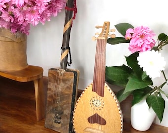 リュート　モロッコ楽器 モロッコのグンブリとリュートセット：伝統楽器 - Etsy 日本