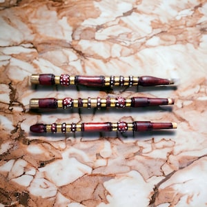 Set of 3 Authentic Moroccan Sebsi Pipe: Handcrafted Tradition Hand-carved Sebsi Smoking Experience
