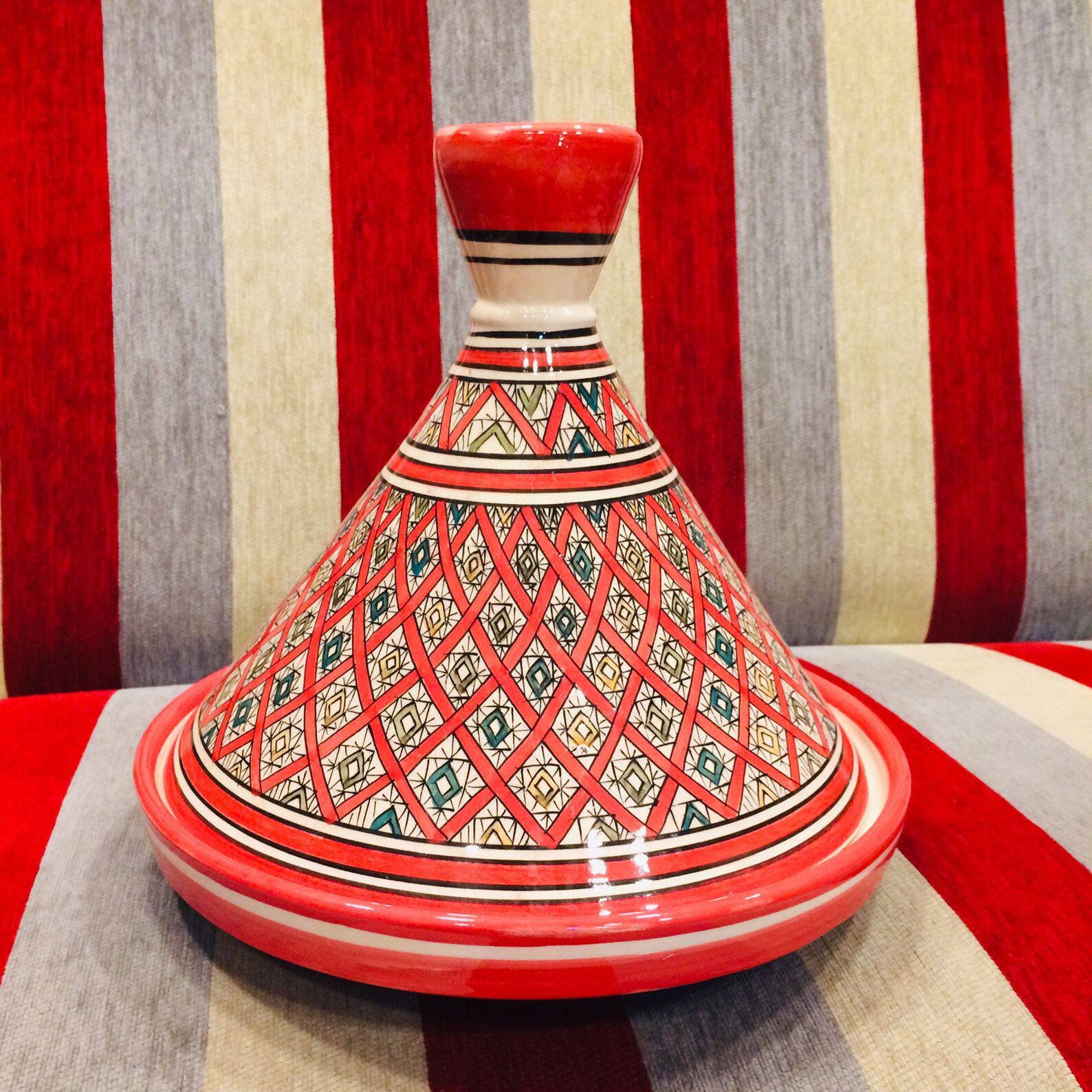 Moroccan Large Tagine, Ceramic Tagine, Serving Tagine Clay Tagine