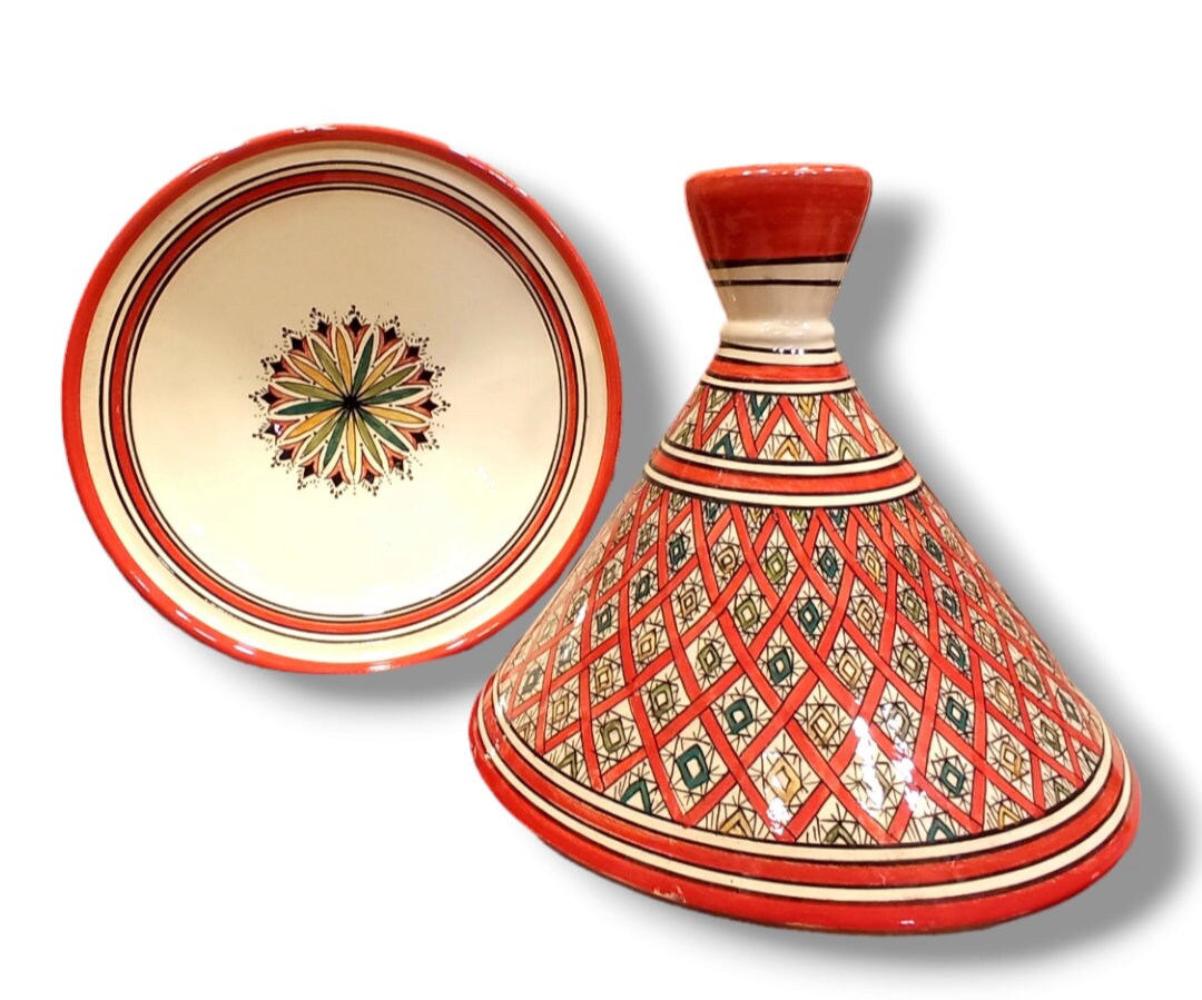 Moroccan Large Tagine, Ceramic Tagine, Serving Tagine Clay Tagine