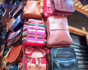 Moroccan Leather Bags - Handcrafted, Embossed, Totes, Clutches, Purses, Artisan-made Handcrafted leather bags