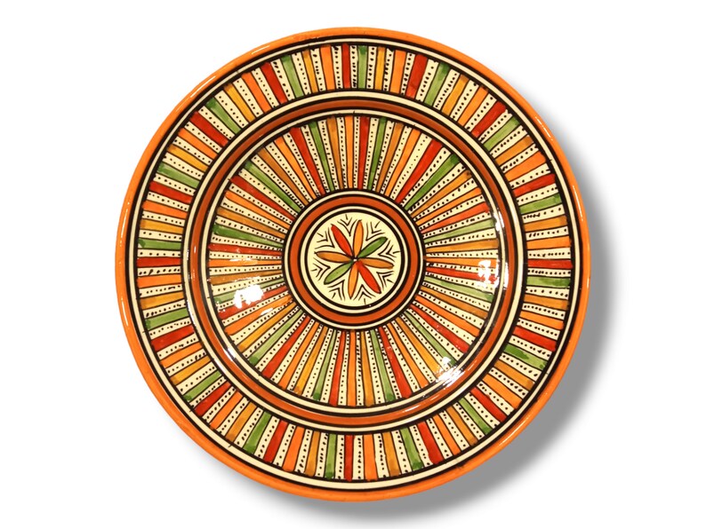 Moroccan Handmade Ceramic Plates - 14 Inch Decorative Wall Hanging Serving Dishes