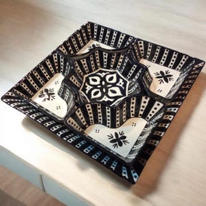 Set of 6 Handcrafted Moroccan Ceramic Serving Dishes: Add Elegance and Artistic Charm to Your Home
