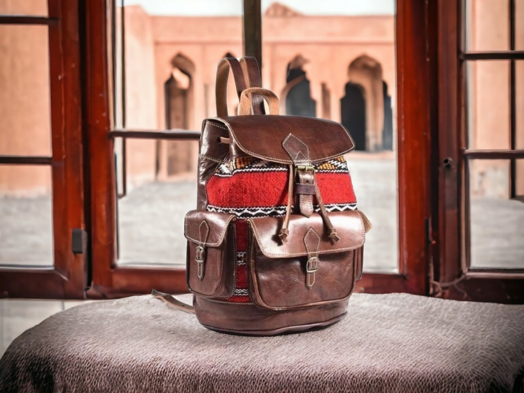 Handcrafted Genuine Leather Backpack Stylish & Versatile Adjustable ...