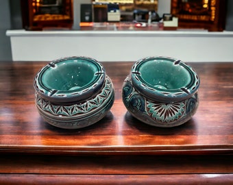 Set of 2 Moroccan Round Ashtray Unique Ashtray Cigar Ashtray Home decor, Handmade Ashtray, Decorative Ashtray With Lid, Turques ashtray