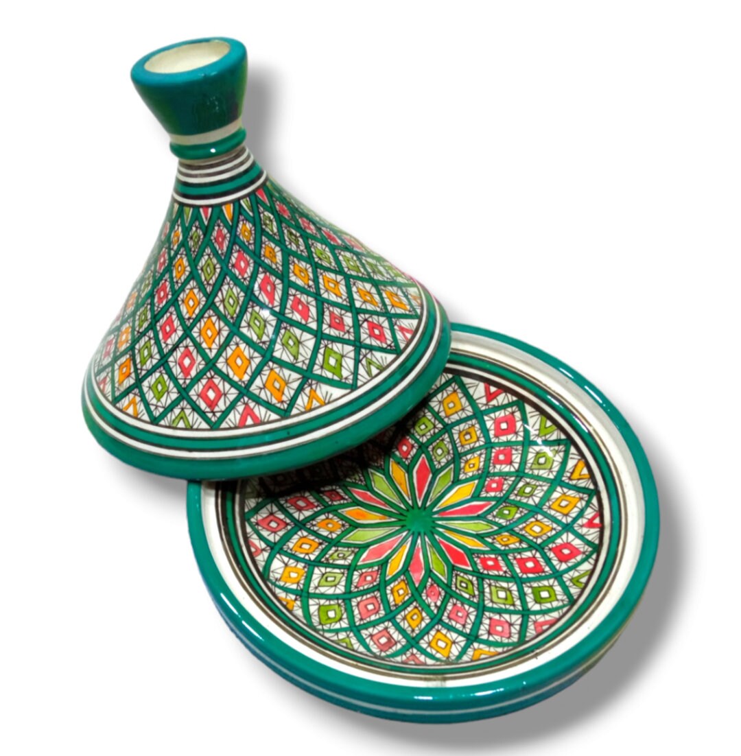 25cm Large Tagine Handpainted Pottery Tajine Handmade Tajine Tagine