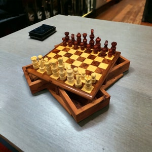 Moroccan Wooden Chess Box & puzzel box secret box handmade thuya wood