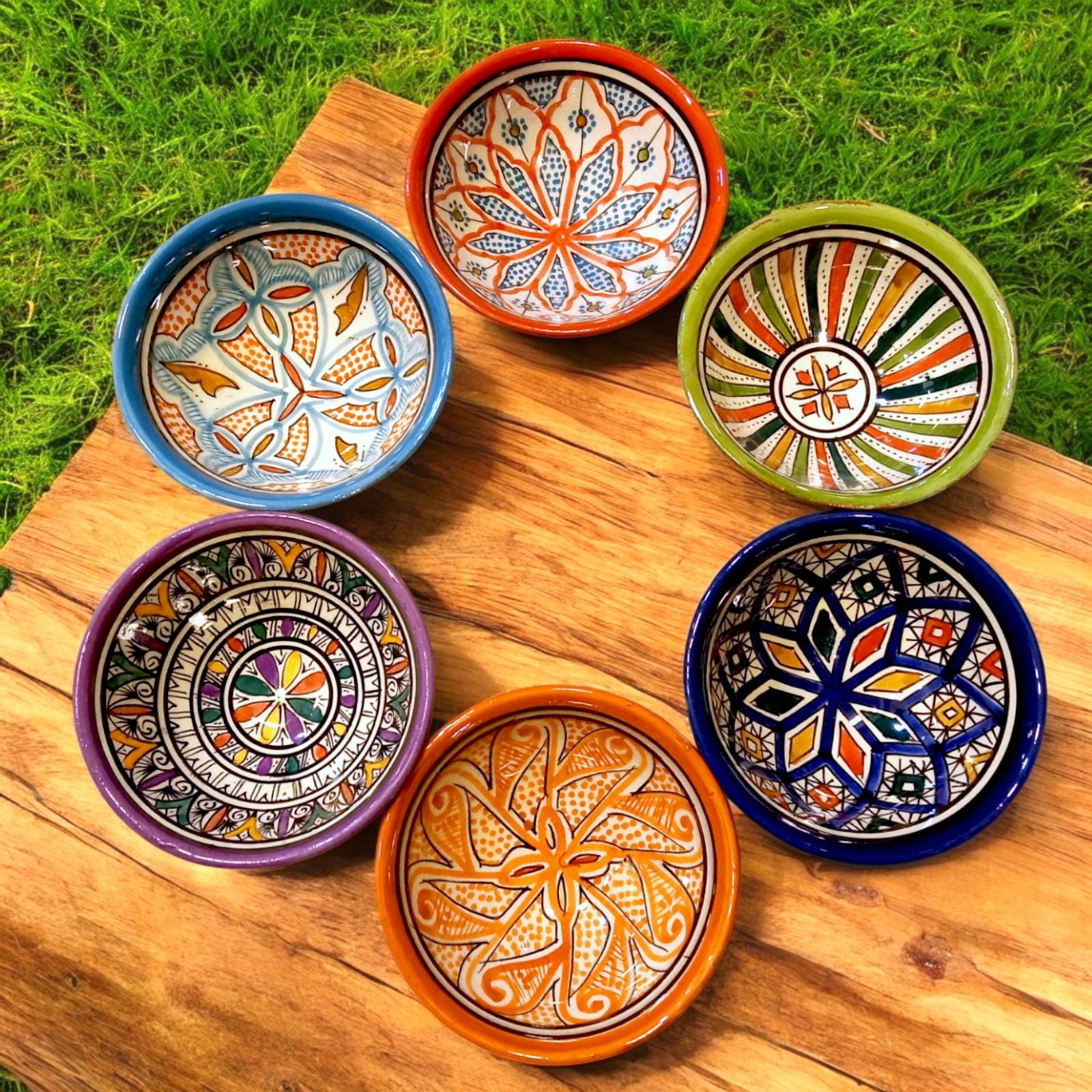 抽象模様 陶器皿 オレンジ 青 金継ぎの皿 抽象模様 オレンジ 青 ピンクと