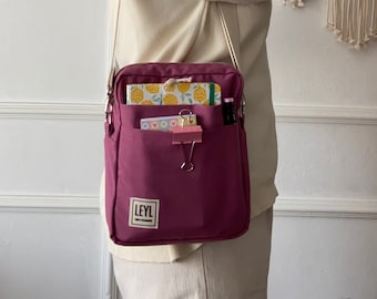 Canvas Berry A5 Vertical Planner Bag with Strap, (Many Colors and All Notebook Sizes) Solid Color Utility Pouch for Journal/Planner/Notebook