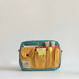Borsa portaoggetti personalizzata, borsa per diario di viaggio con tracolla, borsa in tela per planner, borsa per quaderni per amanti della cancelleria, inserto organizer per borsetta